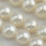 Metà forato coltivate in acqua dolce Perla, perla d'acquadolce coltivata naturalmente, Cerchio, naturale, mezzo foro, bianco, 9.5-10mm, Foro:Appross. 0.5mm, 27Pairspaio/lotto, Venduto da lotto