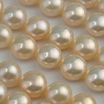 Cultured Half Drilled Freshwater Pearl Beads, Round, natural, half-drilled, 10.5-11mm, Hole:Approx 0.5mm, 24Pairs/Lot, Sold By Lot