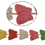 Perline in turchese, turchese sintetico, Farfalla, colori misti, 30x39x6.50mm, Foro:Appross. 1mm, 12PC/filo, Venduto per Appross. 15 pollice filo