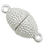 Zinc Alloy Magnetic Clasp Oval silver color plated single-strand nickel lead & cadmium free Approx 2mm Sold By Bag