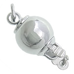 Brass Box Clasp Round platinum color plated single-strand nickel lead & cadmium free 8mm Approx 2.2mm Sold By Bag