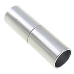 Cierre Magnético de Metal, Columna, chapado en color de platina, libre de níquel, plomo & cadmio, 20x6mm, agujero:aproximado 5.2mm, 200PCs/Bolsa, Vendido por Bolsa