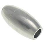 Messing Magnetverschluss, oval, Platinfarbe platiniert, frei von Nickel, Blei & Kadmium, 18x9mm, Bohrung:ca. 4mm, 50PCs/Tasche, verkauft von Tasche