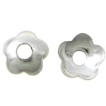 Brass Bead Cap, Flower, platinum color plated, nickel, lead & cadmium free, 4x4x1.20mm, Hole:Approx 1mm, 5000PCs/Bag, Sold By Bag