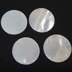 Shell Cabochons, White Shell, Flat Round, white, 10.5-11.5x10.5-11.5x1-1.5mm, 100PCs/Bag, Sold By Bag