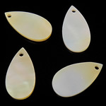 Natural Yellow Shell Pendants, Teardrop, yellow, 10.50x20x1.50mm, Hole:Approx 1.5mm, 100PCs/Bag, Sold By Bag
