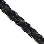 Leather Cord, PU Leather, braided, black, 3mm, 100Yards/Lot, Sold By Lot