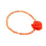 Coral Bracelet, Round, pink, 20x13mm, Length:6 Inch, 10Strands/Bag, Sold By Bag