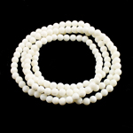 Coral Bracelet, 4-strand, white, 4mm, Length:26.5 Inch, 10Strands/Bag, Sold By Bag