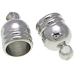 Brass End Cap, platinum color plated, nickel, lead & cadmium free, 5x8mm, 4mm, Hole:Approx 1.4mm, 1000PCs/Bag, Sold By Bag