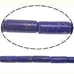 Lapis lazuli perler, Naturlige lapis lazuli, Tube, 10-11x4.5mm, Hole:Ca. 1mm, Længde Ca. 16 inch, 5Strands/Lot, Ca. 38pc'er/Strand, Solgt af Lot