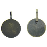 metal palanca hacia atrás para pendientes, Redondo aplanado, chapado en color bronce antiguo, libre de níquel, plomo & cadmio, 37x25.5x1.5mm, 25x25mm, 200PCs/Bolsa, Vendido por Bolsa