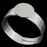 Brass Pad Ring Base platinum color plated adjustable nickel lead & cadmium free 4.5mm Approx 17.2mm Inner Approx 7mm US Ring Sold By Bag