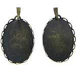 Brass Pendant Findings, Oval, antique bronze color plated, nickel, lead & cadmium free, 19x25.5x2.5mm, 18x24.5mm, Hole:Approx 2.5mm, Inner Diameter:Approx 18x24.5mm, 300PCs/Bag, Sold By Bag