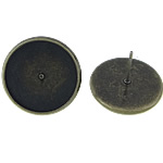 Brass Earring Stud Component antique bronze color plated lead & cadmium free 10mm Sold By Bag