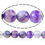 Perles agates violet naturelles, agate pourpre, Rond, facettes, 8mm, Trou:Environ 1mm, Longueur:Environ 15 pouce, 5Strandstoron/lot, Vendu par lot