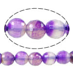 Naturlig lilla Agate perler, Purple Agate, Runde, facetteret, 6mm, Hole:Ca. 1mm, Længde Ca. 15 inch, 5Strands/Lot, Solgt af Lot