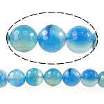 Natural Blue Agate Beads, Round, faceted, blue, 10mm, Hole:Approx 1.2mm, Length:Approx 15 Inch, 5Strands/Lot, Sold By Lot