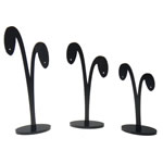 Organic Glass Earring Display, Tree, black, 138x60x29mm, 117x60x29mm, 95x50x26mm, 20Sets/Lot, Sold By Lot