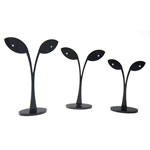 Organic Glass Earring Display, Tree, black, 122x50x29mm, 110x50x29mm, 91x50x29mm, 20Sets/Lot, Sold By Lot