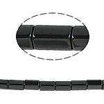 Magnetische Hämatit Perlen, Zylinder, schwarz, Grade A, 5x8mm, Bohrung:ca. 1mm, Länge:15.5 ZollInch, 10SträngeStrang/Menge, verkauft von Menge