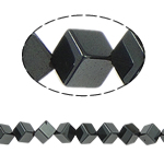 Nicht-magnetische Hämatit Perlen, Non- magnetische Hämatit, Würfel, schwarz, Grade A, 6x6mm, Bohrung:ca. 1.5mm, Länge 15.5 ZollInch, 10SträngeStrang/Menge, verkauft von Menge