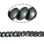 Nicht-magnetische Hämatit Perlen, Non- magnetische Hämatit, flache Runde, schwarz, Grade A, 10x4.50mm, Bohrung:ca. 1mm, Länge 15.5 ZollInch, 10SträngeStrang/Menge, verkauft von Menge