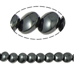 Nicht-magnetische Hämatit Perlen, Non- magnetische Hämatit, flache Runde, schwarz, Grade A, 12x4mm, Bohrung:ca. 1mm, Länge:15.5 ZollInch, 10SträngeStrang/Menge, verkauft von Menge