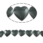 Abalorios de Hematita no Magnética, Corazón, Negro, Grado A, 20x5mm, agujero:aproximado 1.5mm, longitud 15.5 Inch, 10Strandsfilamento/Grupo, Vendido por Grupo