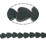 Perles hématite magnétique, coeur, noire, grade A, 10x2mm, Trou:Environ 1mm, Longueur:15.5 pouce, 10Strandstoron/lot, Vendu par lot