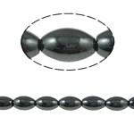 Magnetische Hämatit Perlen, oval, schwarz, Grade A, 16x10mm, Bohrung:ca. 1.5mm, Länge 15.5 ZollInch, 10SträngeStrang/Menge, verkauft von Menge
