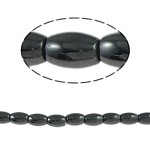 Nicht-magnetische Hämatit Perlen, Non- magnetische Hämatit, oval, schwarz, Grade A, 8x5mm, Bohrung:ca. 1.5mm, Länge 15.5 ZollInch, 10SträngeStrang/Menge, verkauft von Menge