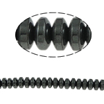 Perles hématite magnétique, rondelle, noire, grade A, 6x3mm, Trou:Environ 1.5mm, Longueur:15.5 pouce, 10Strandstoron/lot, Vendu par lot
