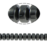 Magnetische Hämatit Perlen, Non- magnetische Hämatit, Rondell, schwarz, Grade A, 10x6mm, Bohrung:ca. 1mm, Länge 15.5 ZollInch, 10SträngeStrang/Menge, verkauft von Menge