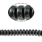 Perles hématite magnétique, rondelle, noire, grade A, 12x4mm, Trou:Environ 1.5mm, Longueur:15.5 pouce, 10Strandstoron/lot, Vendu par lot