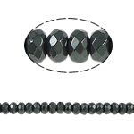 Nicht-magnetische Hämatit Perlen, Non- magnetische Hämatit, Rondell, schwarz, Grade A, 4x3mm, Bohrung:ca. 1mm, Länge:15.5 ZollInch, 10SträngeStrang/Menge, verkauft von Menge