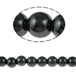 Nicht-magnetische Hämatit Perlen, Non- magnetische Hämatit, rund, schwarz, Grade A, 10mm, Bohrung:ca. 2mm, Länge 15.5 ZollInch, 10SträngeStrang/Menge, verkauft von Menge