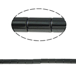 Perles hématite magnétique, tube, noire, grade A, 4x6mm, Trou:Environ 1mm, Longueur 15.5 pouce, 10Strandstoron/lot, Vendu par lot