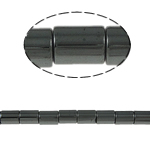 Perles hématite magnétique, tube, noire, grade A, 6x8mm, Trou:Environ 1.5mm, Longueur 15.5 pouce, 10Strandstoron/lot, Vendu par lot