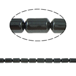 Nicht-magnetische Hämatit Perlen, Non- magnetische Hämatit, Zylinder, schwarz, Grade A, 3x5mm, Bohrung:ca. 1mm, Länge 15.5 ZollInch, 10SträngeStrang/Menge, verkauft von Menge