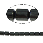 Magnetische Hämatit Perlen, Zylinder, schwarz, Grade A, 4x6mm, Bohrung:ca. 1mm, Länge 15.5 ZollInch, 10SträngeStrang/Menge, verkauft von Menge