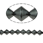 Nicht-magnetische Hämatit Perlen, Non- magnetische Hämatit, Doppelkegel, schwarz, Grade A, 8x8mm, Bohrung:ca. 1.5mm, Länge:15.5 ZollInch, 10SträngeStrang/Menge, verkauft von Menge