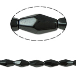 Perles hématite magnétique, noire, grade A, 8x12mm, Trou:Environ 1.5mm, Longueur 15.5 pouce, 10Strandstoron/lot, Vendu par lot