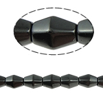 Nicht-magnetische Hämatit Perlen, Non- magnetische Hämatit, Doppelkegel, schwarz, Grade A, 8x12mm, Bohrung:ca. 1.5mm, Länge 15.5 ZollInch, 10SträngeStrang/Menge, verkauft von Menge