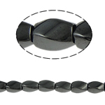 Nicht-magnetische Hämatit Perlen, Non- magnetische Hämatit, Twist, schwarz, Grade A, 6x9mm, Bohrung:ca. 1.5mm, Länge:15.5 ZollInch, 10SträngeStrang/Menge, verkauft von Menge