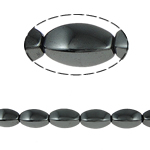 Perles hématites amagnétiques, hématite non magnétique, ovale, noire, grade A, 10x20mm, Trou:Environ 1.5mm, Longueur:15.5 pouce, 10Strandstoron/lot, Vendu par lot