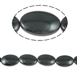 Nicht-magnetische Hämatit Perlen, Non- magnetische Hämatit, oval, schwarz, Grade A, 12x18x6mm, Bohrung:ca. 2mm, Länge:15.5 ZollInch, 10SträngeStrang/Menge, verkauft von Menge