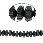 Ikke-magnetiske Hæmatit perler, Ikke-magnetisk hæmatit, Rondelle, sort, klasse A, 8x4mm, Hole:Ca. 2mm, Længde 15.5 inch, 10Strands/Lot, Solgt af Lot