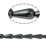 Nicht-magnetische Hämatit Perlen, Non- magnetische Hämatit, Tropfen, schwarz, Grade A, 8x16mm, Bohrung:ca. 2mm, Länge:15.5 ZollInch, 10SträngeStrang/Menge, verkauft von Menge