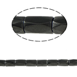 Magnetische Hämatit Perlen, Zylinder, schwarz, Grade A, 5x8mm, Bohrung:ca. 2mm, Länge ca. 15.5 ZollInch, 10SträngeStrang/Menge, ca. 50PCs/Strang, verkauft von Menge
